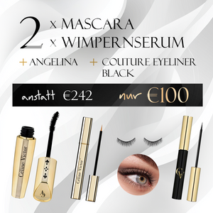 2x mascara + 2x ögonfransserum + angelina + couture eyeliner svart